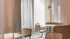 Interior of Mon Oncle restaurant, Oslo, Norway.