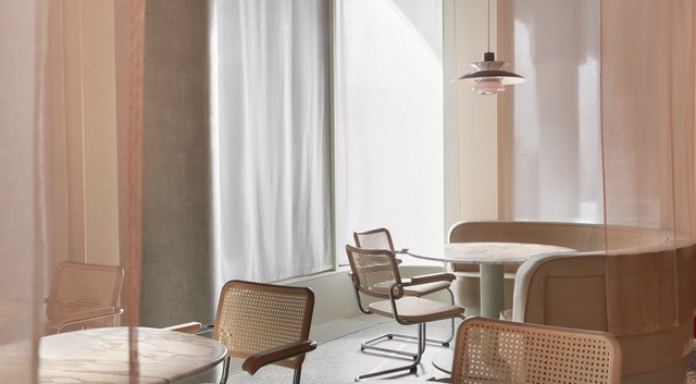 Interior of Mon Oncle restaurant, Oslo, Norway.