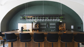 Oecumene, a wine bar in Vilnius, Lithuania.