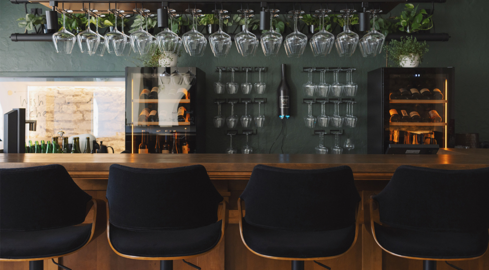 Oecumene, a wine bar in Vilnius, Lithuania.