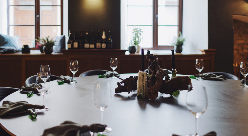 Oecumene, a wine bar in Vilnius, Lithuania.