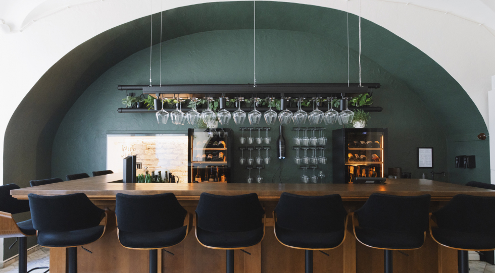 Oecumene, a wine bar in Vilnius, Lithuania.