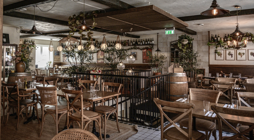 Interior of Enoclub Osteria, Malmö, Sweden.
