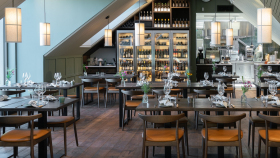 Interior of restaurant Flora, Båstad, Sweden.