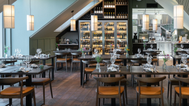 Interior of restaurant Flora, Båstad, Sweden.