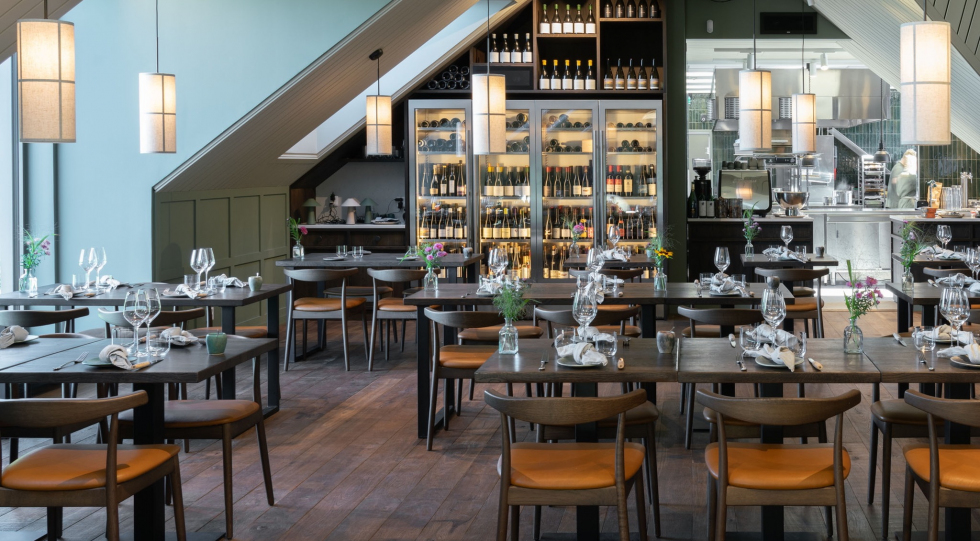 Interior of restaurant Flora, Båstad, Sweden.