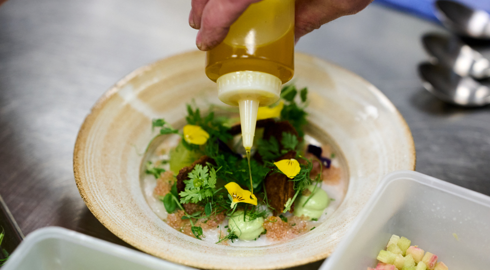 Plating at restaurant Flora, Båstad, Sweden.