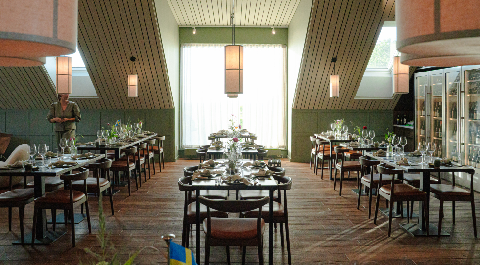 Interior of restaurant Flora, Båstad, Sweden.