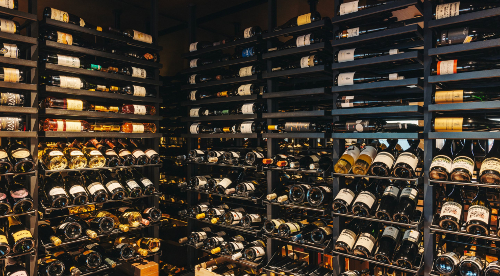 Wine cellar at Zlatá Praha Restaurant, Prague, Czech Republic.