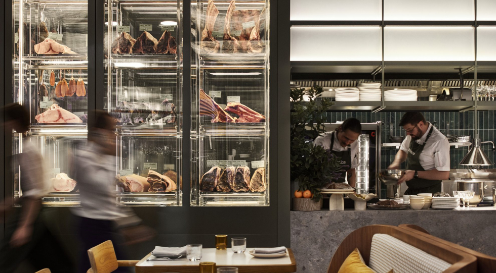 Kitchen view at Poetica Bar & Grill, Sydney, Australia.