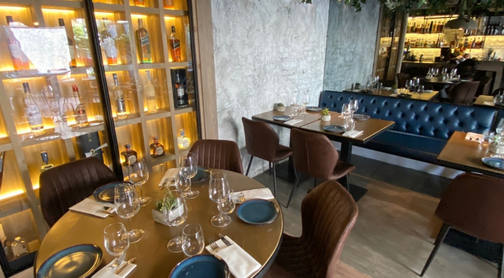 Interior of MAJöRA wine bar, Amman, Jordan.