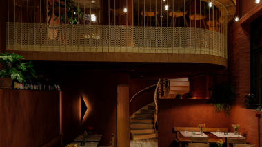 Interior of Sparta wine bar, Oslo, Norway.