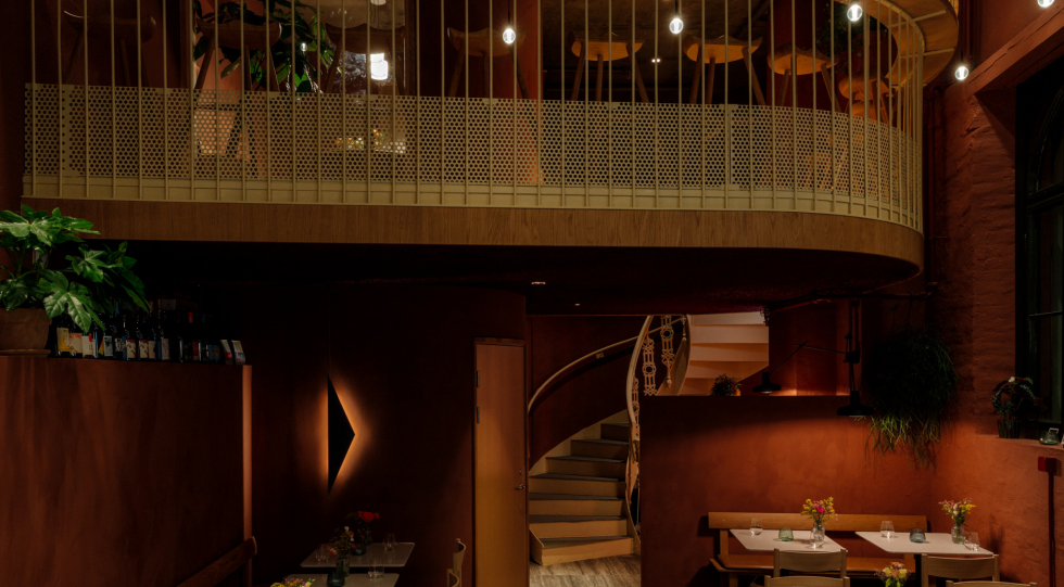 Interior of Sparta wine bar, Oslo, Norway.