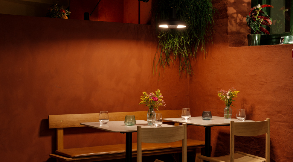 Interior of Sparta wine bar, Oslo, Norway.