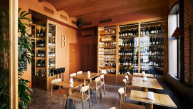 Interior of B vin restaurant, Oslo, Norway.