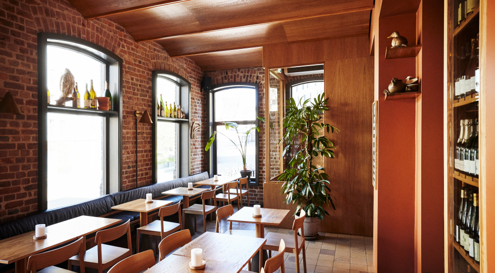Interior of B vin restaurant, Oslo, Norway.