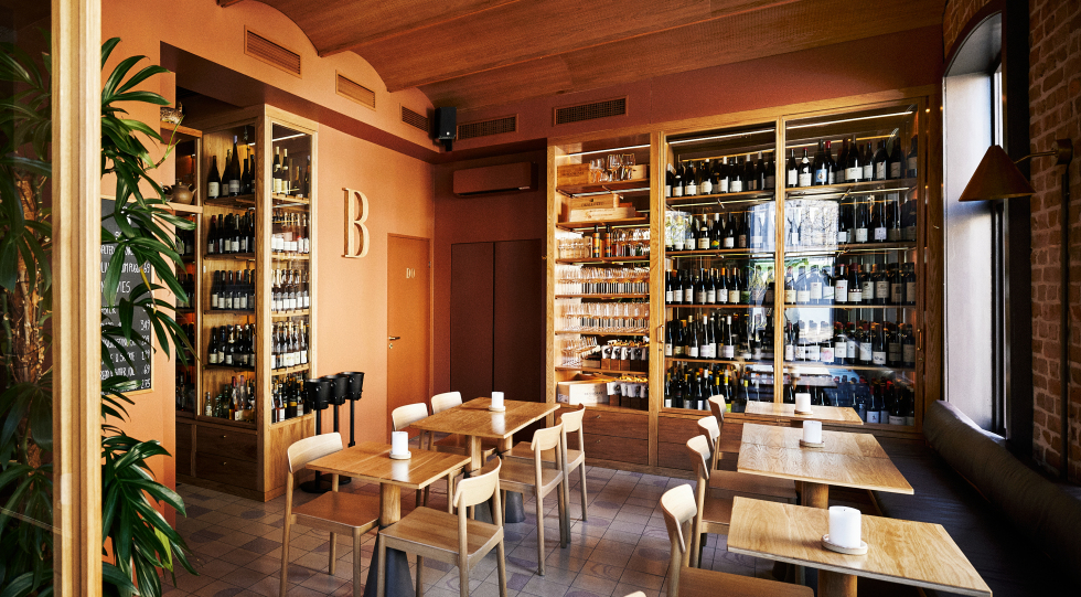Interior of B vin restaurant, Oslo, Norway.