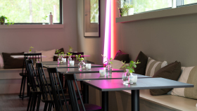Interior of Molino Pizza & Vinbar, Halmstad, Sweden.