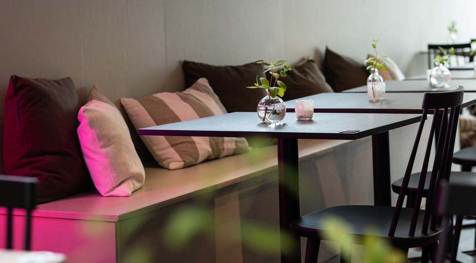Interior of Molino Pizza & Vinbar, Halmstad, Sweden.