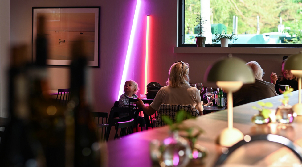 Interior of Molino Pizza & Vinbar, Halmstad, Sweden.