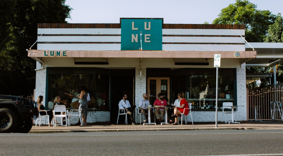 Exterior of Bar lune, wine bar, in Adelaide, South Australia.