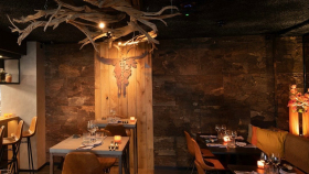 Interior of Brass Boer Thuis restaurant, Zwolle, Netherlands.