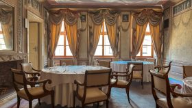 Interior of restaurant Wierzynek, Kraków, Poland.