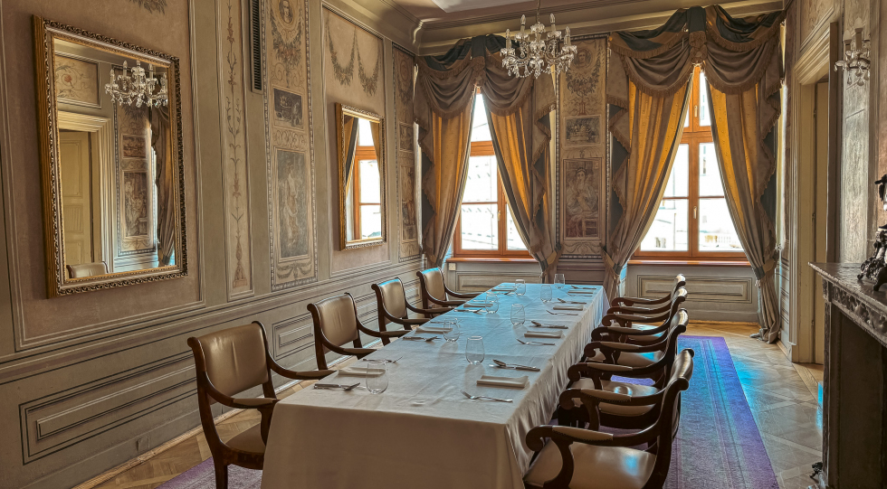 Interior of restaurant Wierzynek, Kraków, Poland.