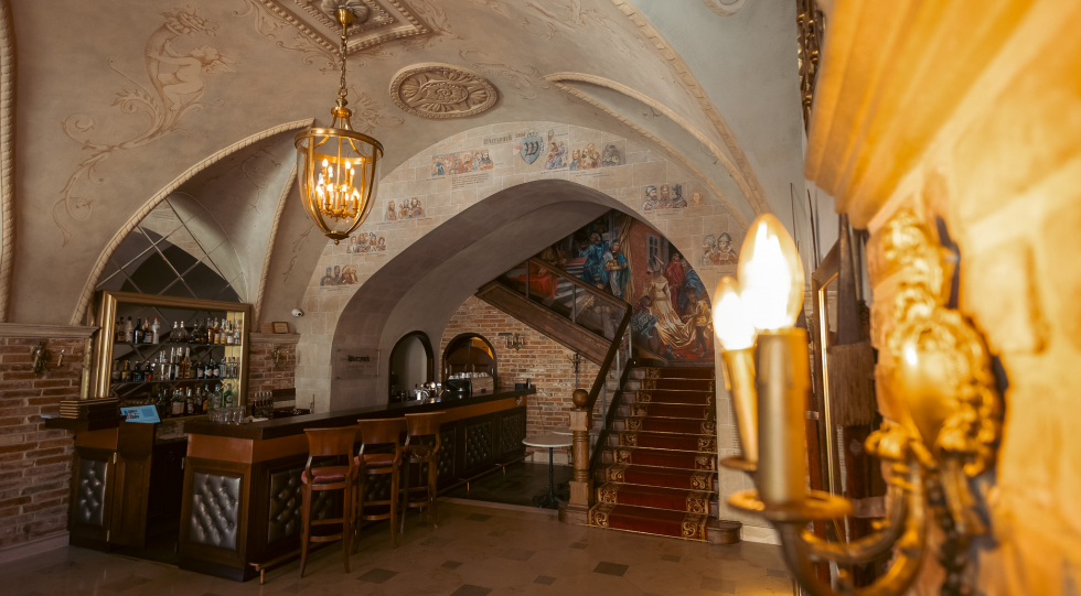 Interior of restaurant Wierzynek, Kraków, Poland.