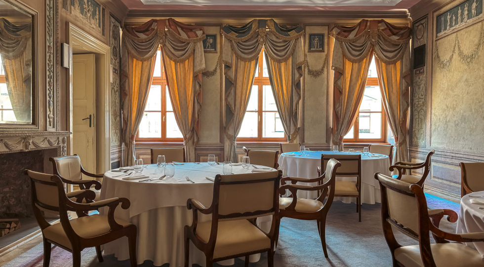 Interior of restaurant Wierzynek, Kraków, Poland.