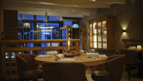 Table view at Restaurant Mont Blanc, Amsterdam, the Netherlands.