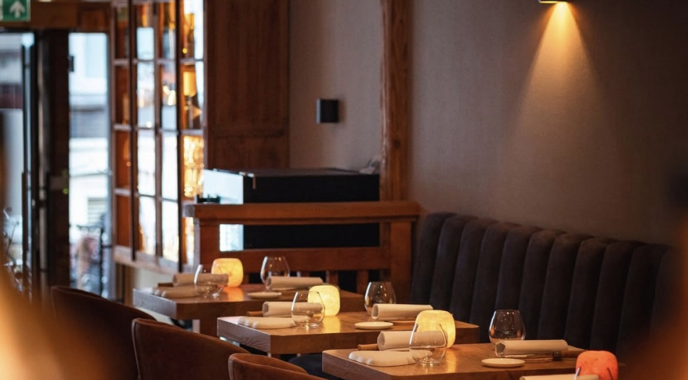 Table view at Restaurant Mont Blanc, Amsterdam, the Netherlands.