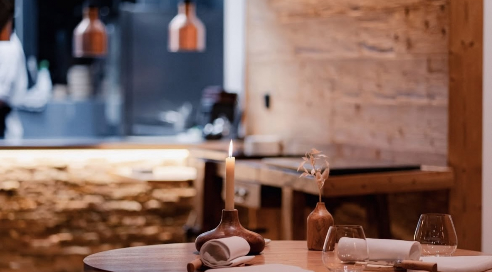 Kitchen view at Restaurant Mont Blanc, Amsterdam, the Netherlands.