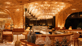 Interior of Kira Restaurant, Dubai, United Arab Emirates.