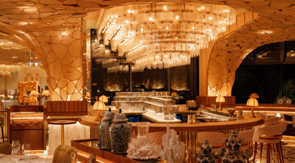Interior of Kira Restaurant, Dubai, United Arab Emirates.