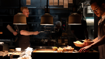 Kitchen at izakaya Miyakodori, Stockholm, Sweden.