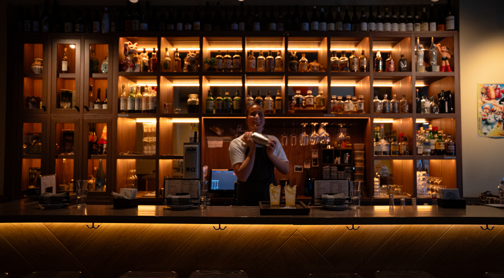 The bar at Miyakodori, Stockholm, Sweden.