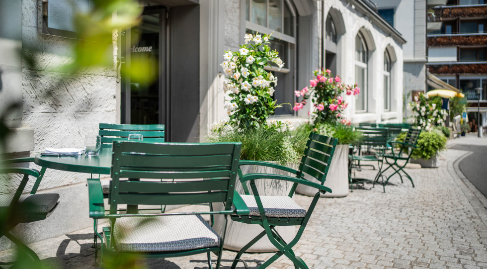 Exterior at HYG restaurant & Bar, Weggis, Switzerland.