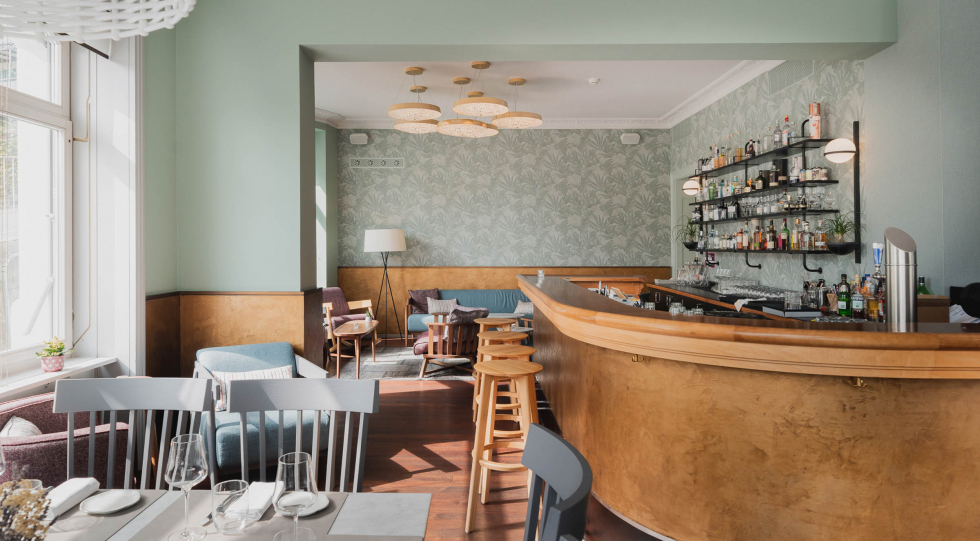 Bar and lounge at HYG restaurant & Bar, Weggis, Switzerland.