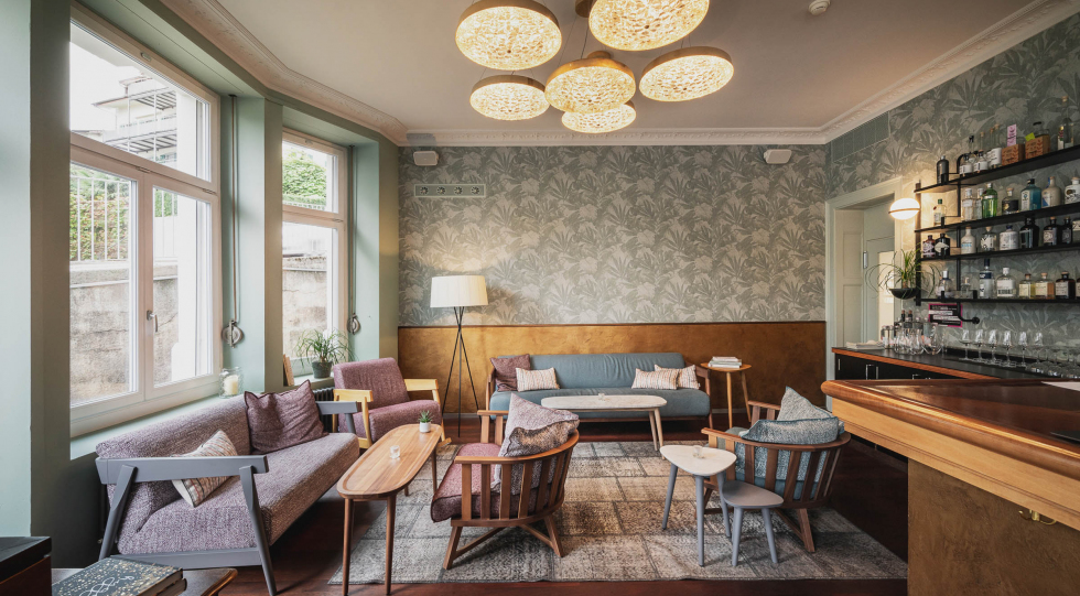 Interior at HYG restaurant & Bar, Weggis, Switzerland.