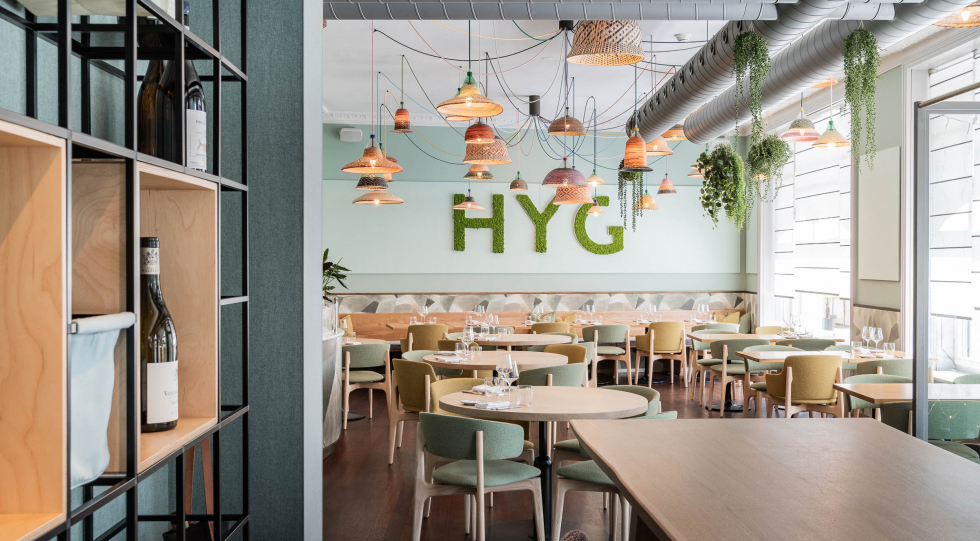 Interior at HYG restaurant & Bar, Weggis, Switzerland.