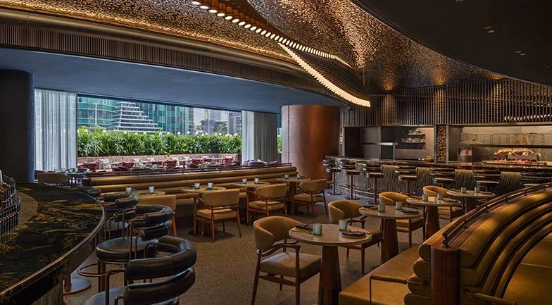 Interior of restaurant Revolver Dubai, United Arab Emirates.