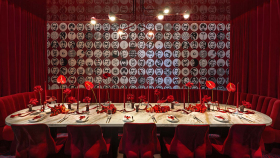 Table view at Dali restaurant, Dubai, United Arab Emirates.