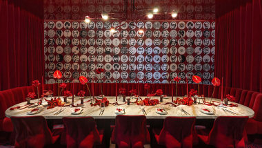 Table view at Dali restaurant, Dubai, United Arab Emirates.