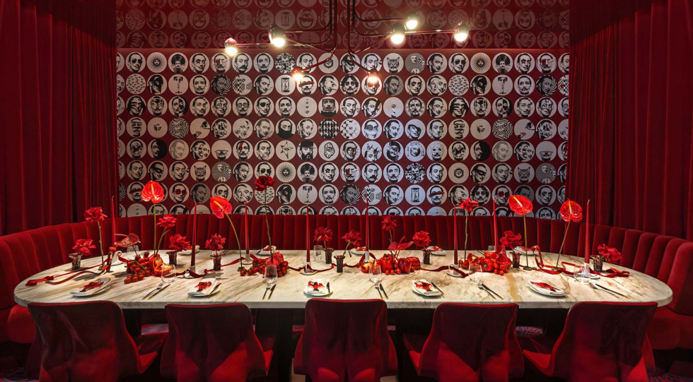 Table view at Dali restaurant, Dubai, United Arab Emirates.