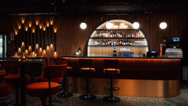 Interior of Dagmar Bistro & Wine Bar, Helsinki, Finland.