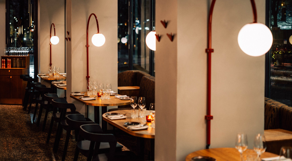 Interior of Dagmar Bistro & Wine Bar, Helsinki, Finland.