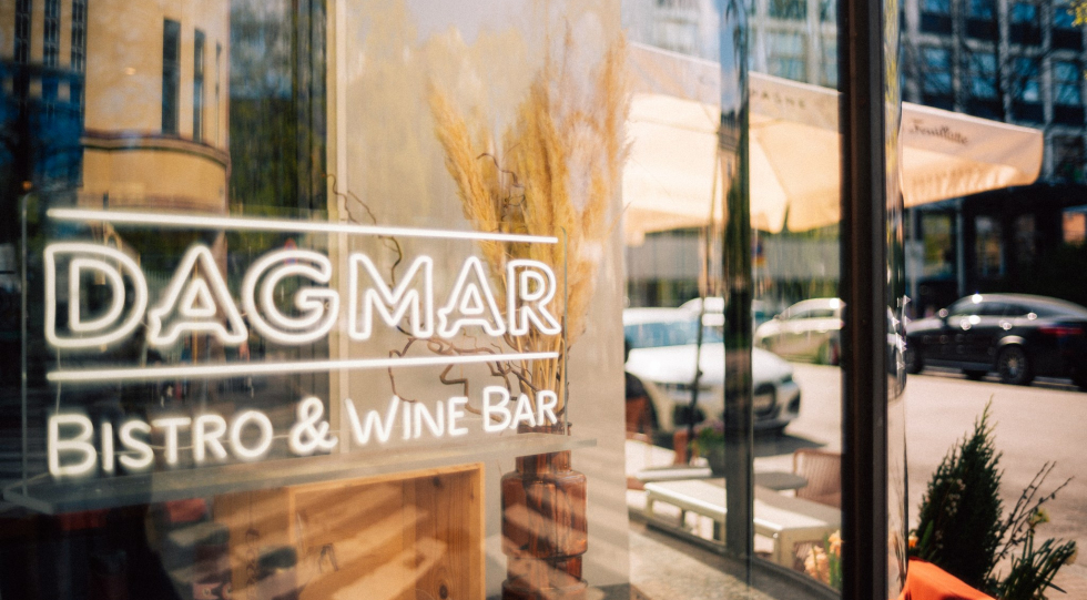 Entrance to Dagmar Bistro & Wine Bar, Helsinki, Finland.