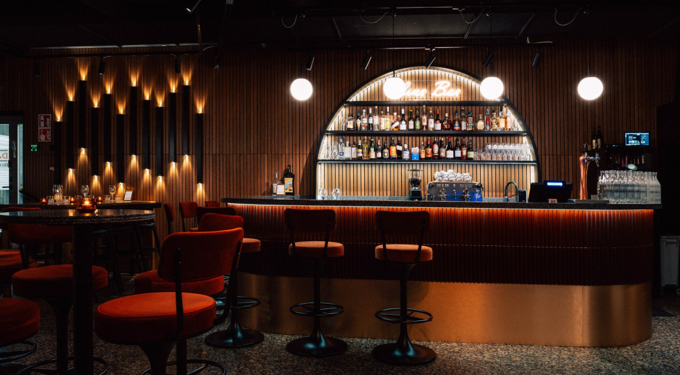 Interior of Dagmar Bistro & Wine Bar, Helsinki, Finland.