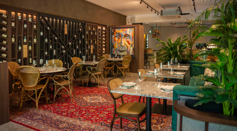 Interior of Le Clos restaurant, Singapore.